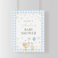 Vintage style blue gingham mother goose welcome poster