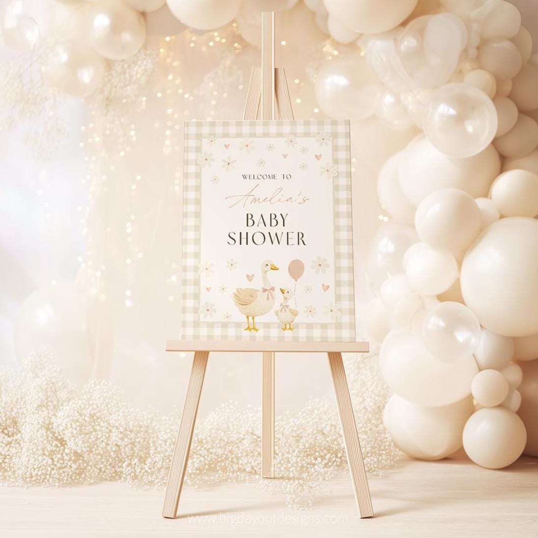 Printable Mother Goose baby shower welcome sign