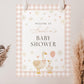 Pink vintage baby sprinkle welcome sign for girls