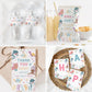 Pastel mermaid and shark party favor labels