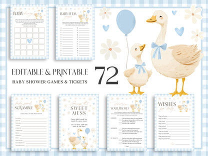 Silly Goose baby shower games printable