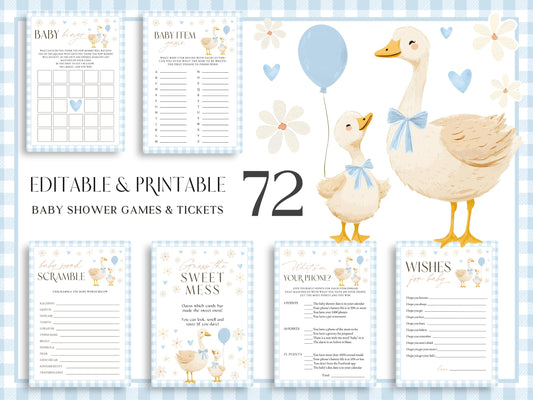 Silly Goose baby shower games printable