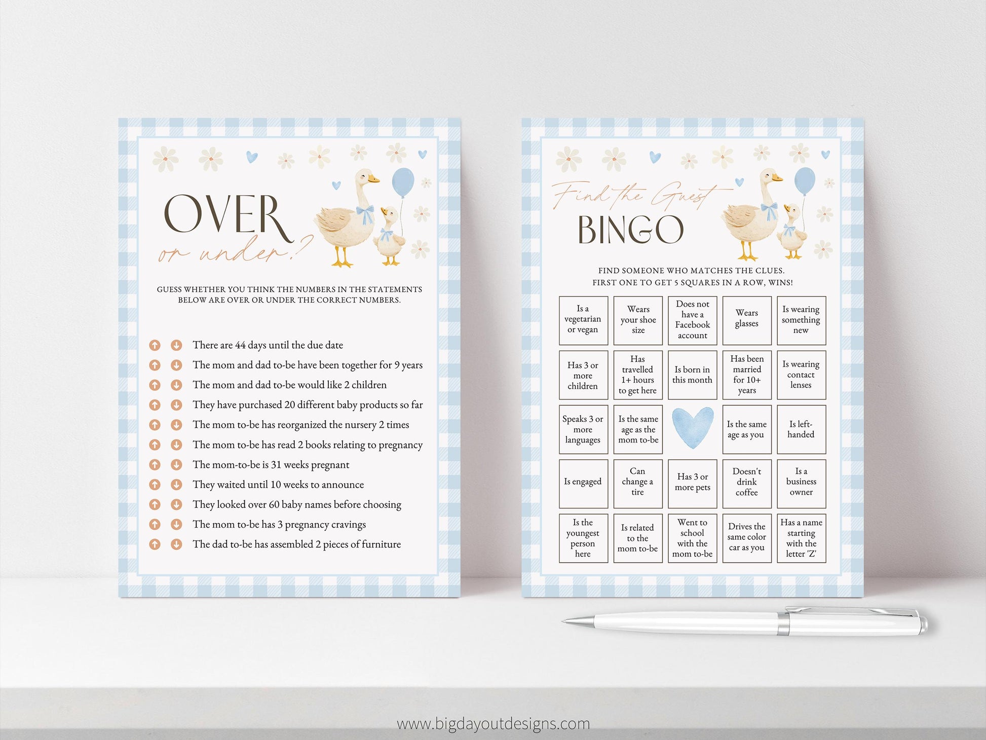 Boy baby shower fun game bundle
