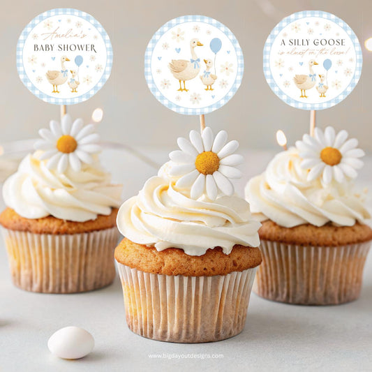 Mother Goose party cupcake decoration