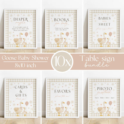 Printable mother goose gender neutral baby shower table sign