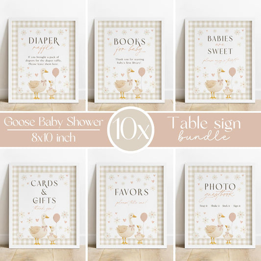 Printable mother goose gender neutral baby shower table sign