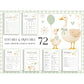 Gender neutral gingham goose party templates