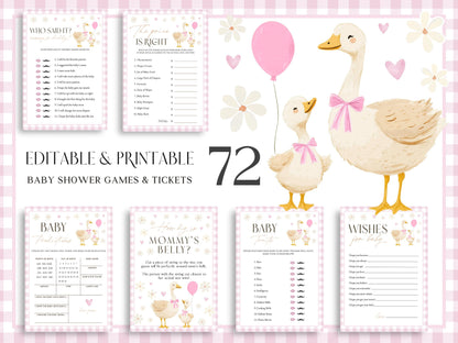Mother Goose baby shower games for girl
