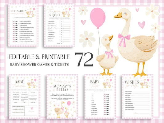 Mother Goose baby shower games for girl