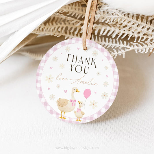 Mother goose pink baby sprinkle decor