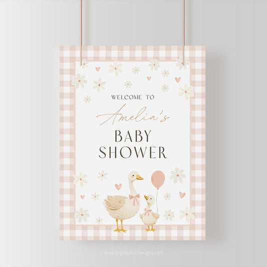 Printable little goose on the loose shower sign