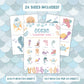 Mermaid and shark themed scavenger hunt printable