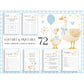 Blue gingham boy party decor