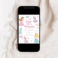 Pink pastel girl princess party invitation template