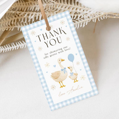 Printable silly goose baby shower favor tags