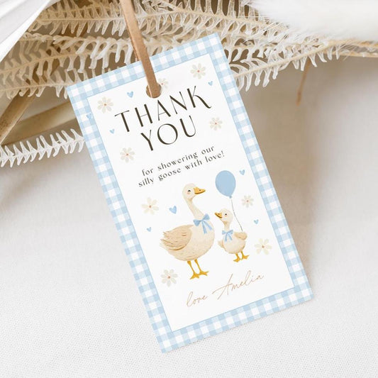 Printable silly goose baby shower favor tags