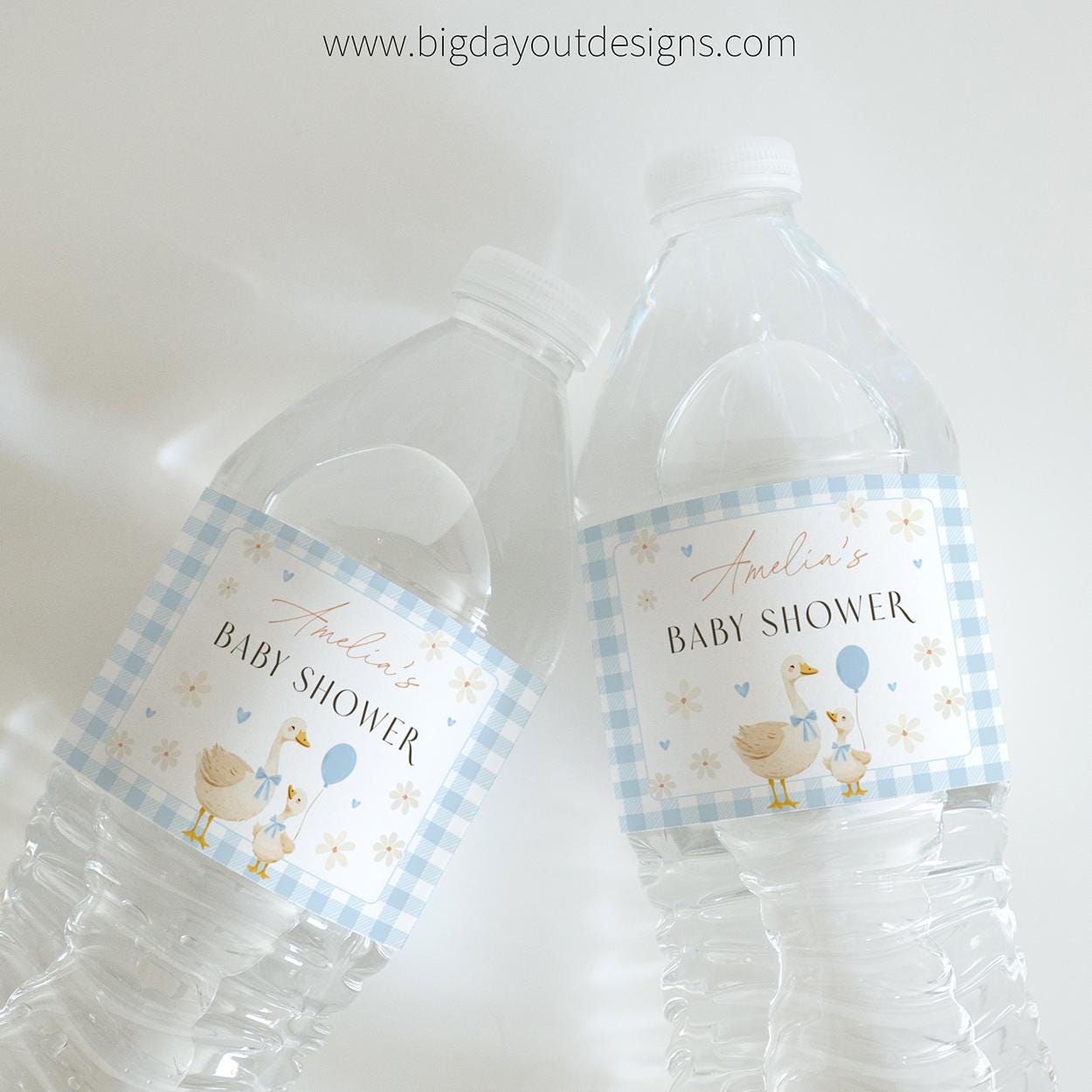 Vintage style boy baby shower water label