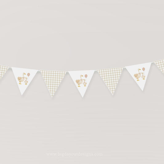 One silly goose 1st birthday banner printable