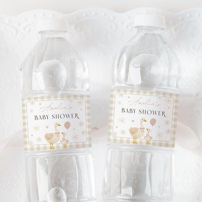 Printable silly goose water bottle labels for baby shower