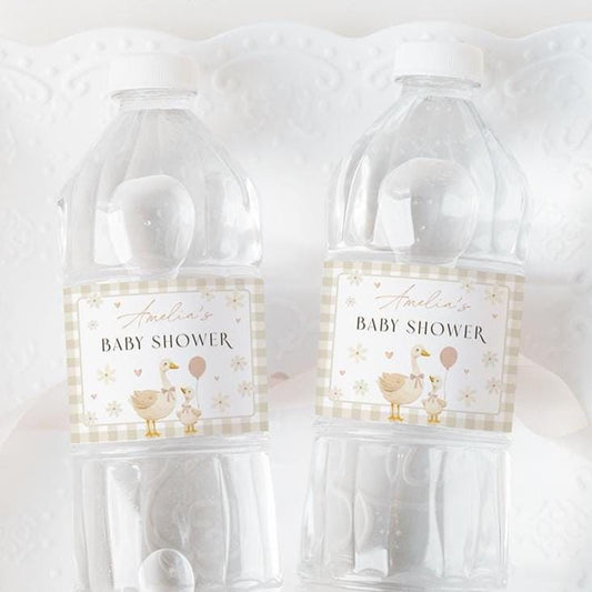 Printable silly goose water bottle labels for baby shower