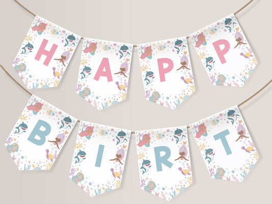 Under the sea birthday garland for siblings

