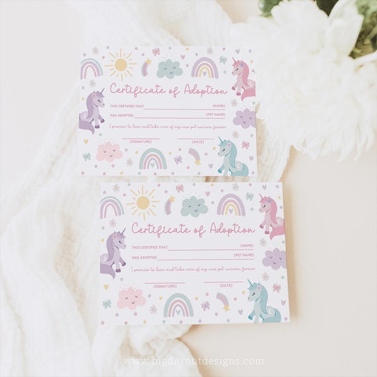 Printable unicorn birthday decor for girls