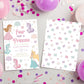 Printable unicorn and rainbow theme fourth birthday invite
