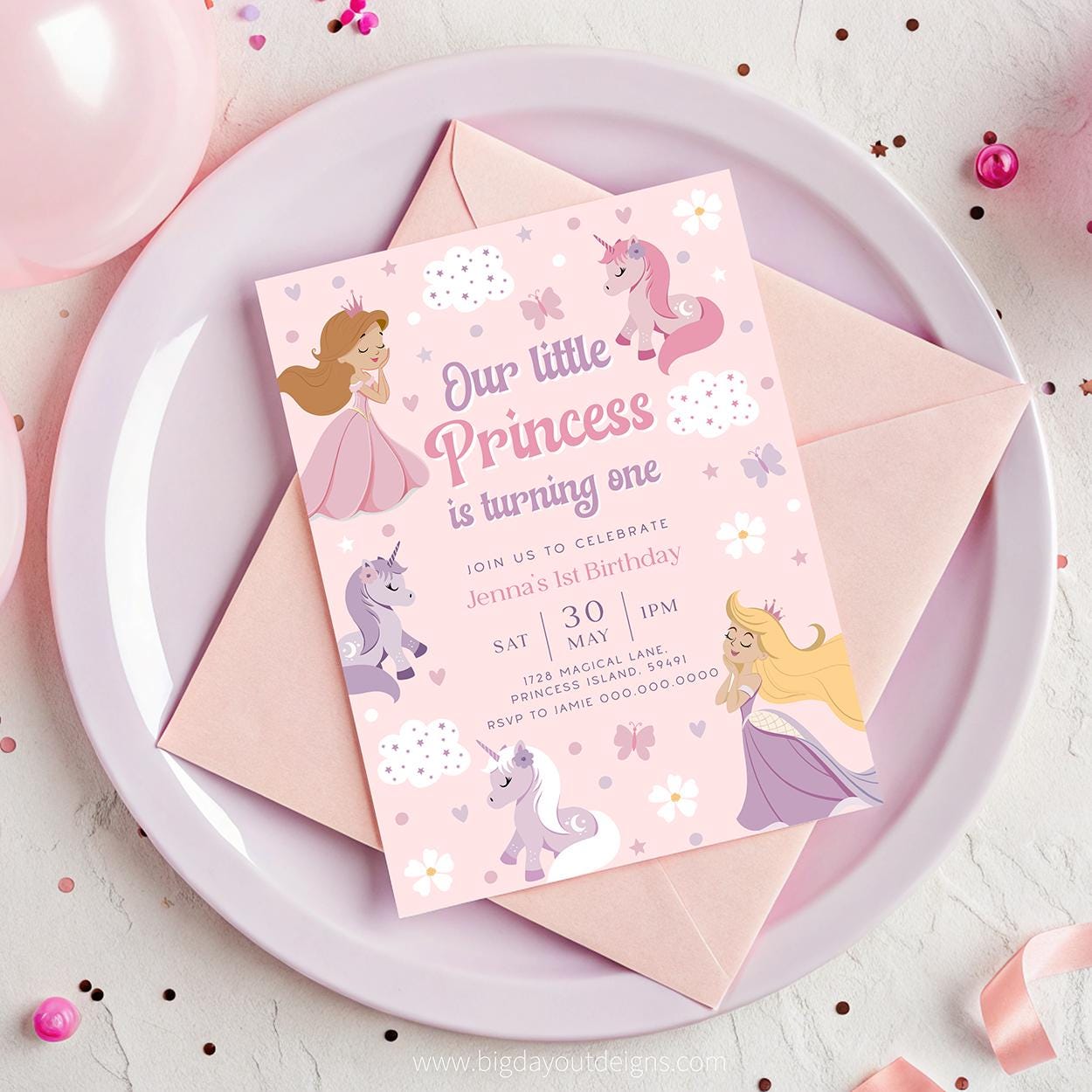 Magical 1st birthday decor template