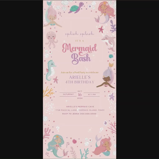 Mermaid Birthday Invitations