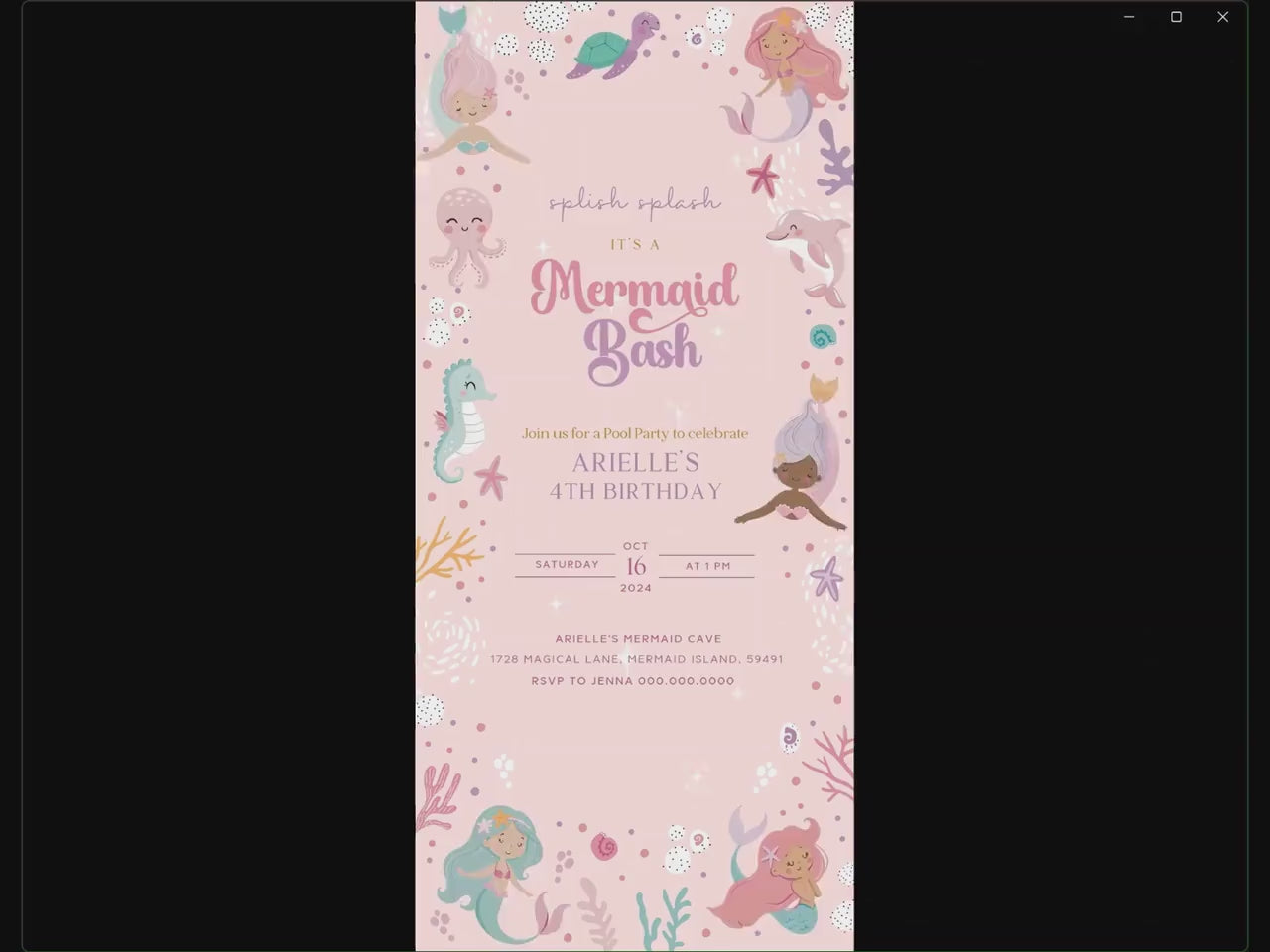 Mermaid Birthday Invitations