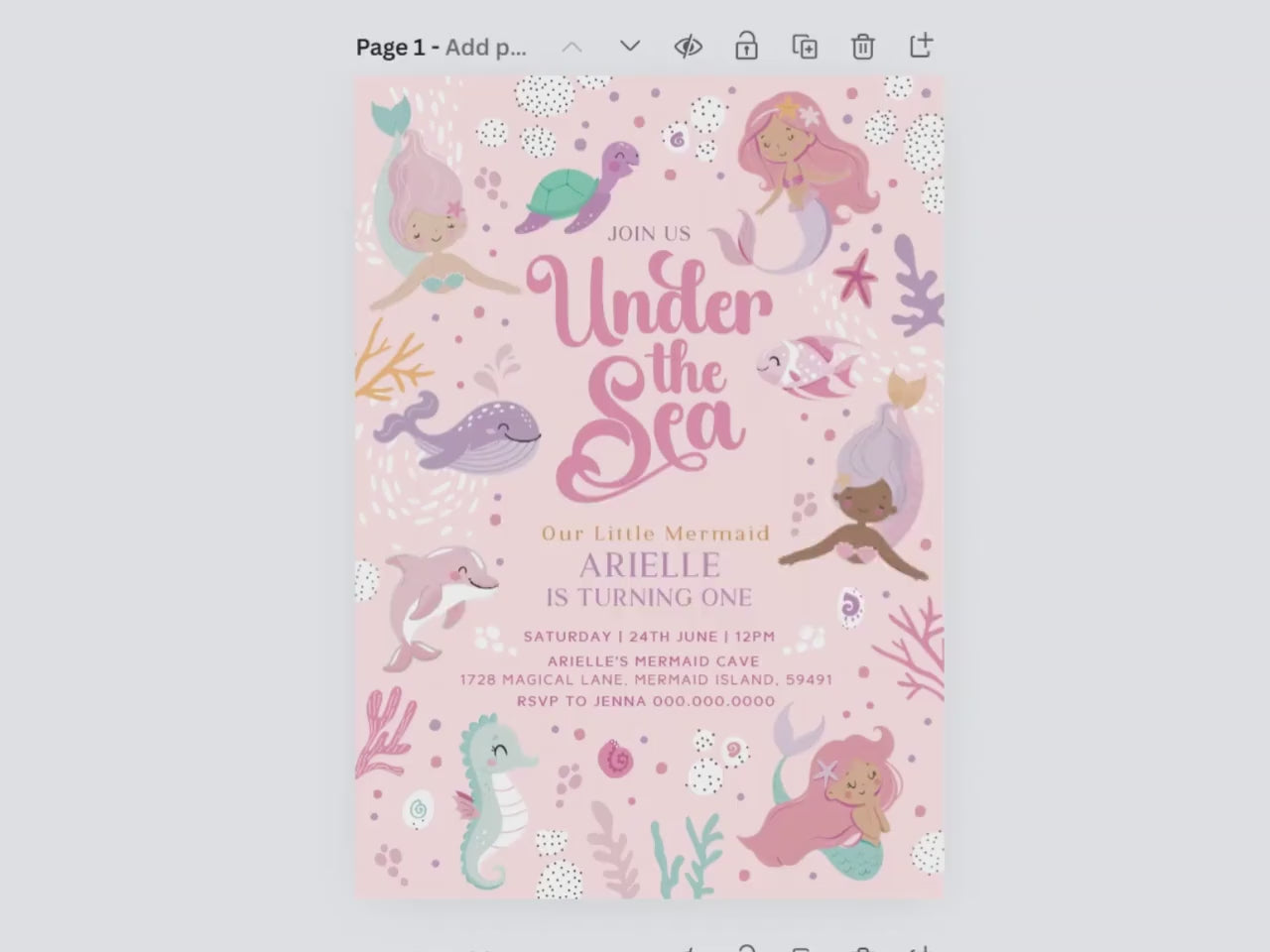 Video of editing template in canva