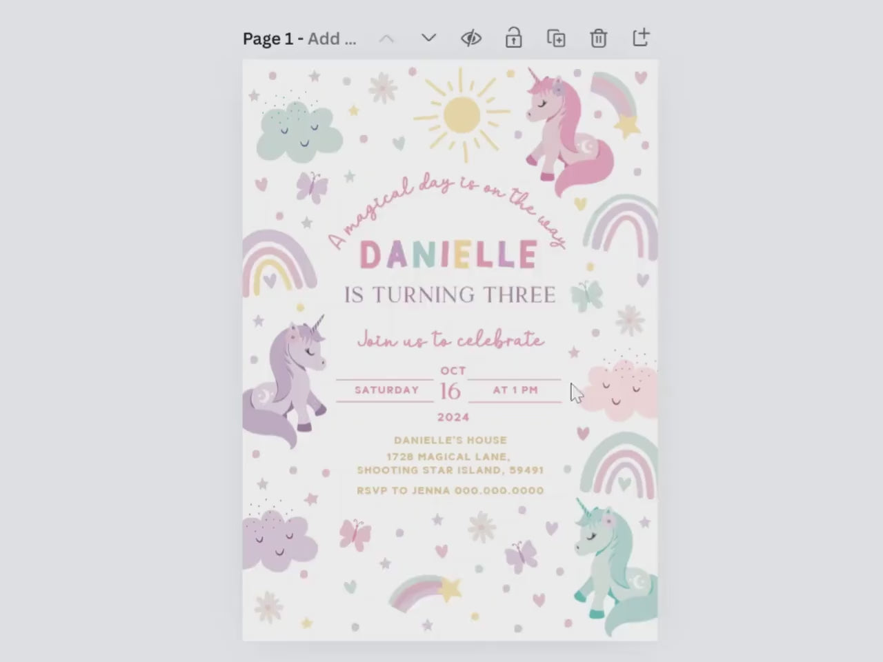 Video of editing template in canva