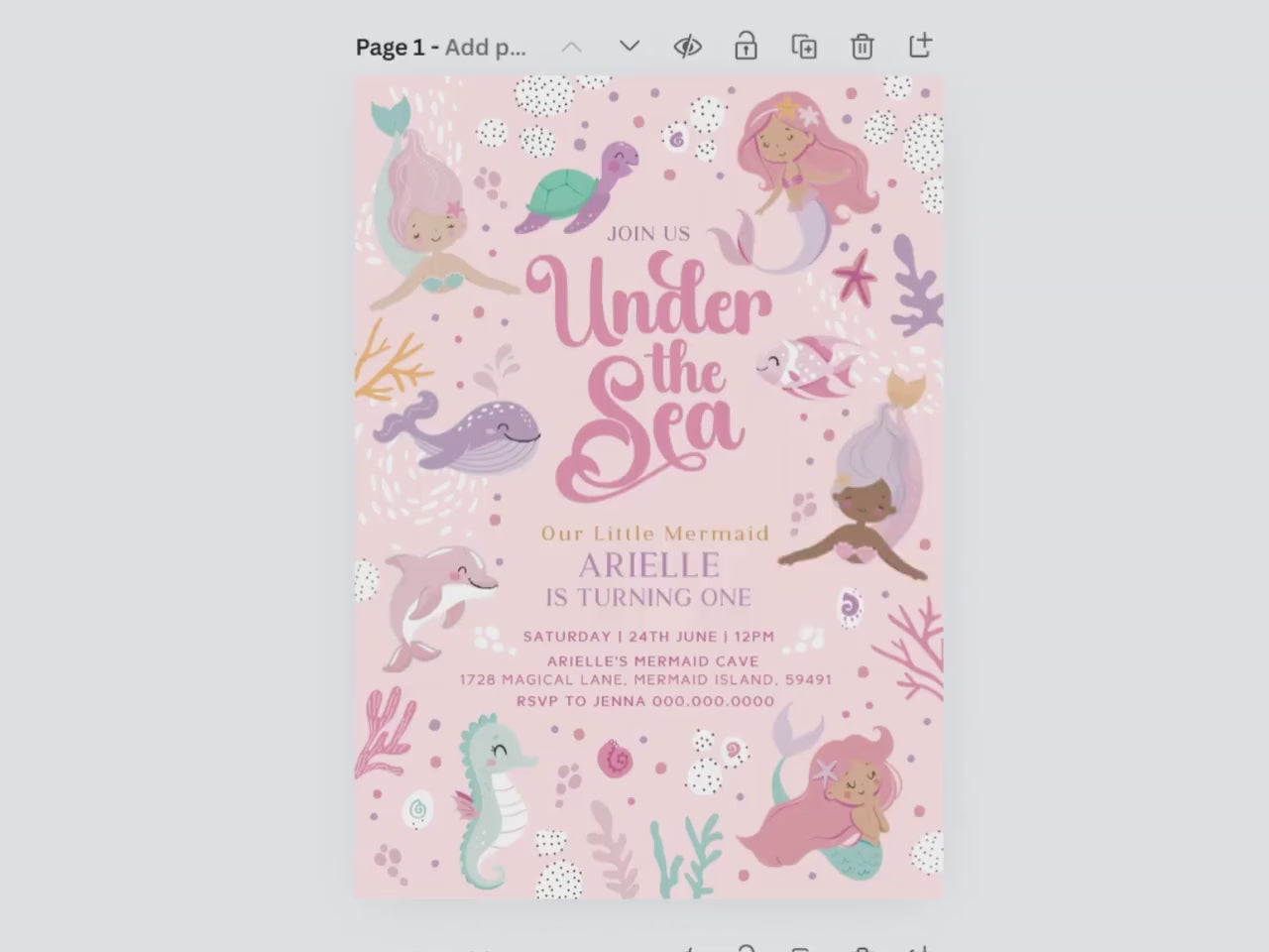 Video of editing template in canva