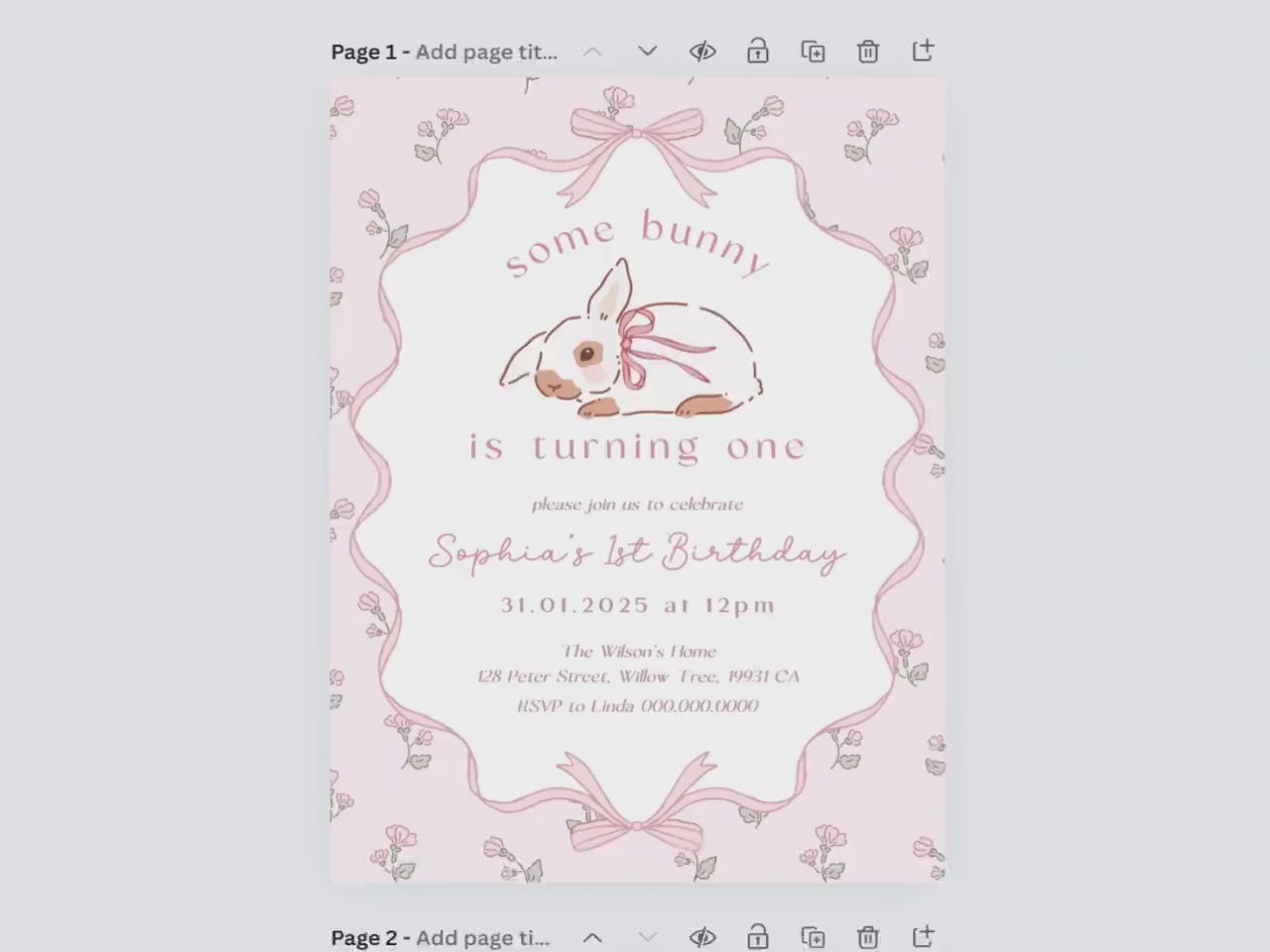 Video of editing template in canva