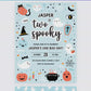 Blue Ghost Halloween Baby Shower Welcome Sign