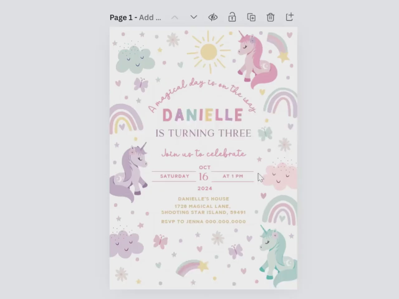 Video of editing template in canva