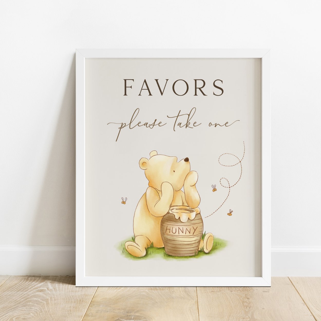 Winnie the Pooh Favors Sign - Big Day Out