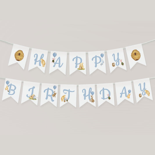 Winnie the Pooh Happy Birthday Banner - Big Day Out