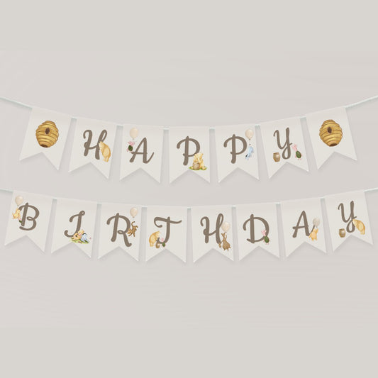 Winnie the Pooh Happy Birthday Banner - Big Day Out