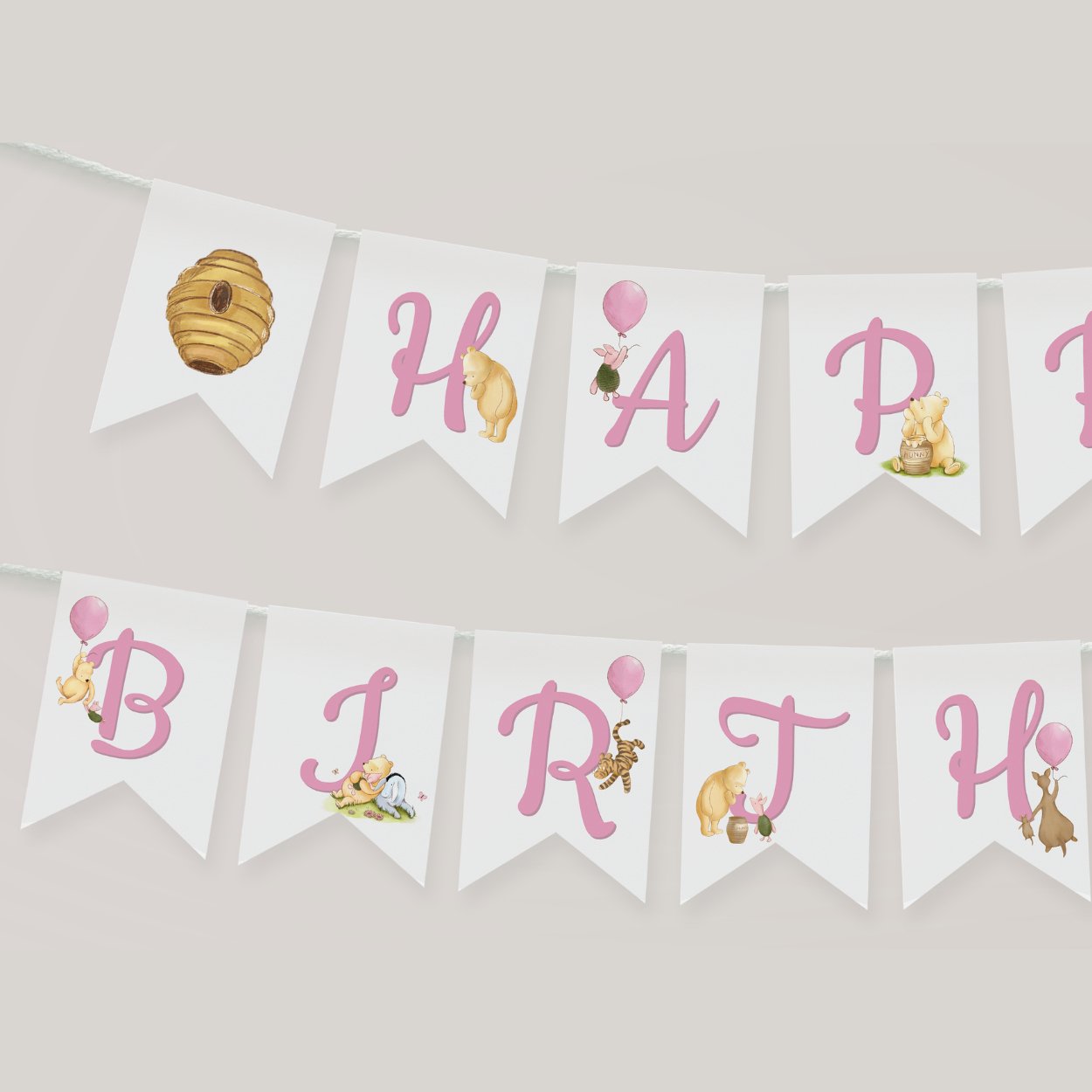 Winnie the Pooh Happy Birthday Banner - Big Day Out