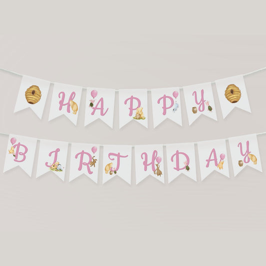 Winnie the Pooh Happy Birthday Banner - Big Day Out