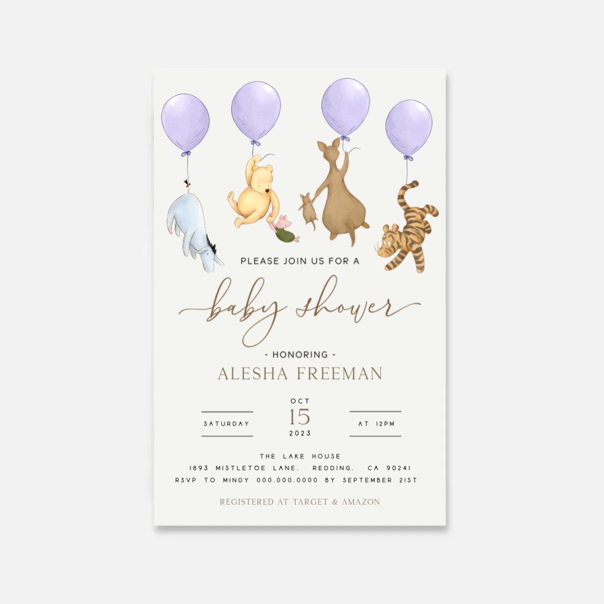 Winnie the Pooh Invitation - Big Day Out