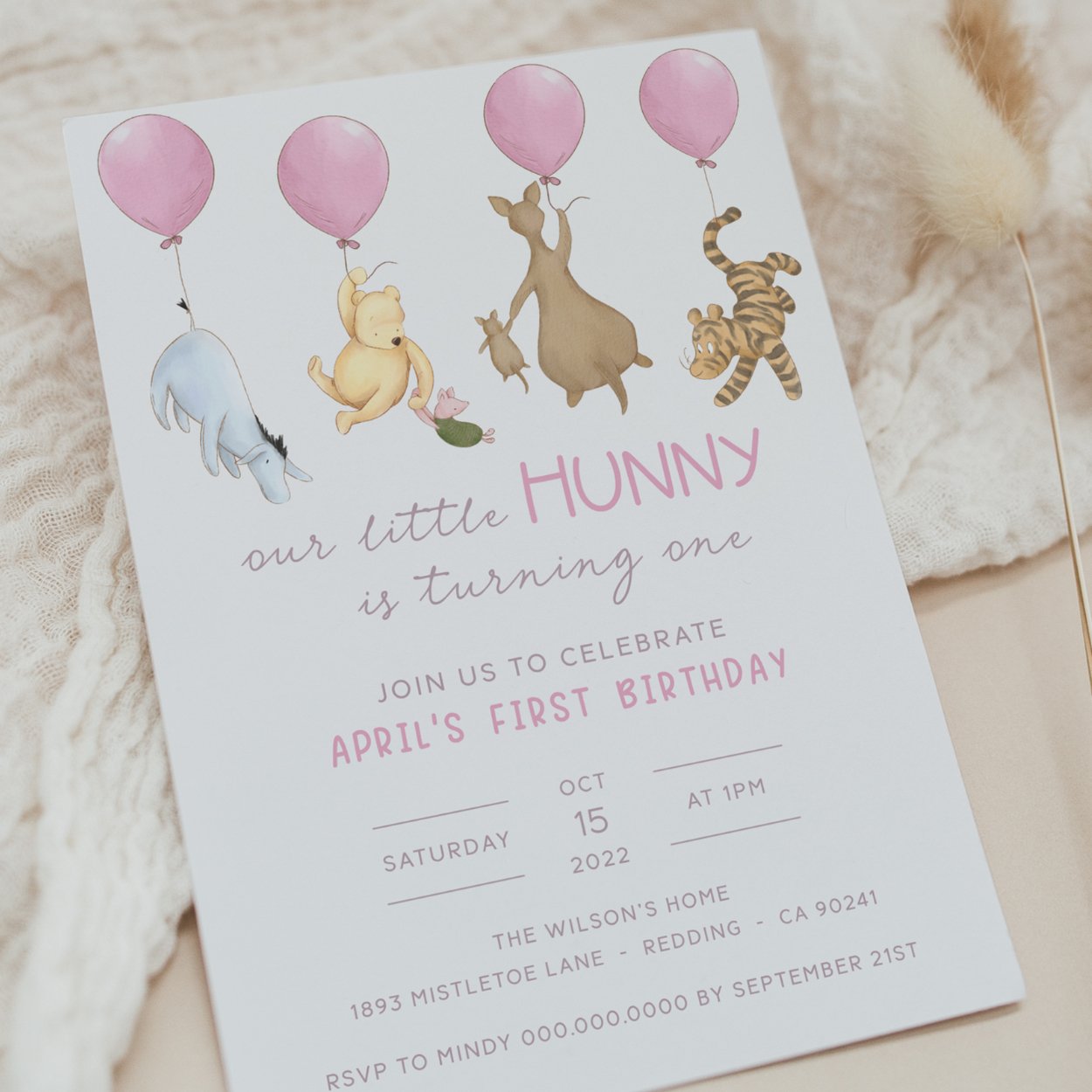 Winnie the Pooh Invitation - Big Day Out