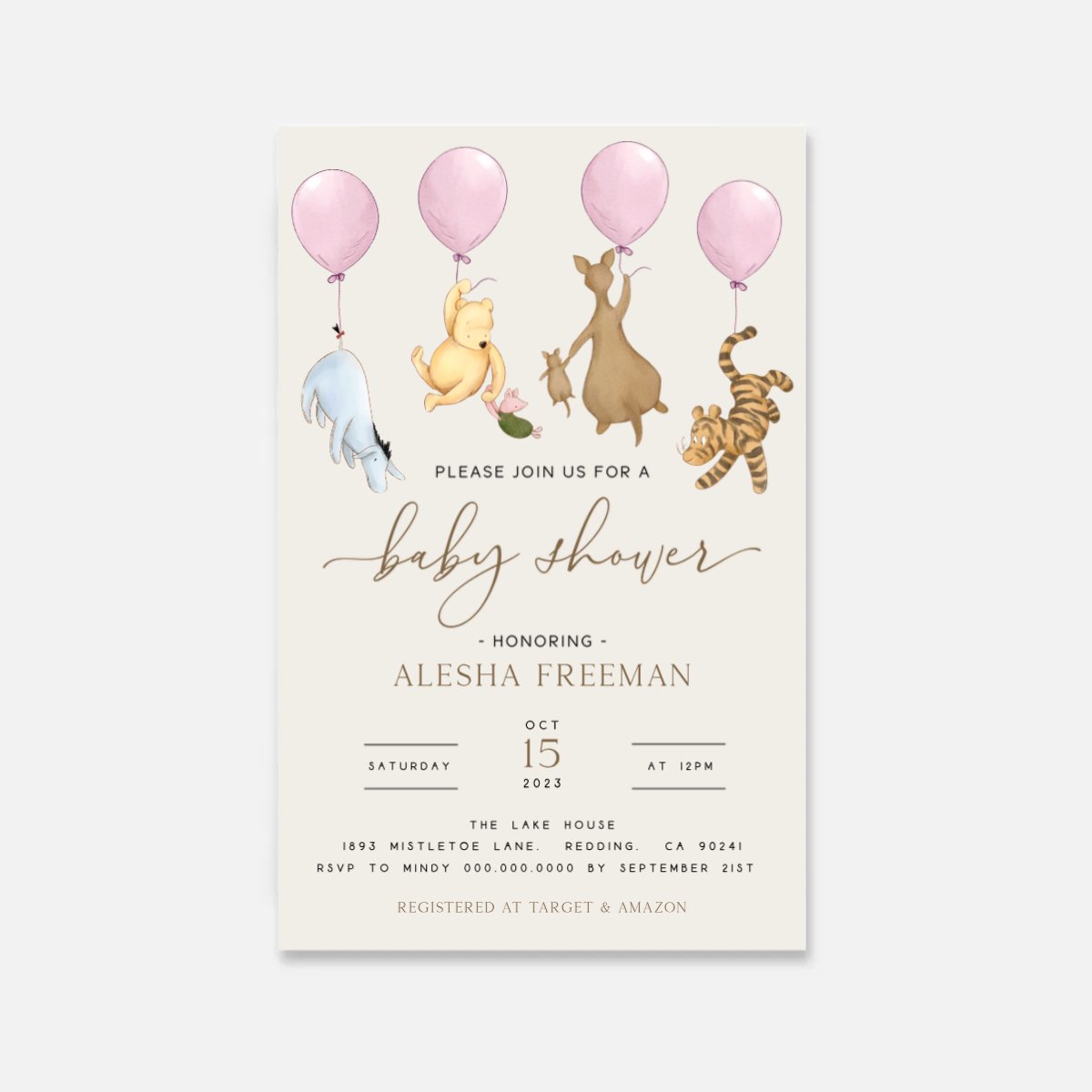 Winnie the Pooh Invitation - Big Day Out