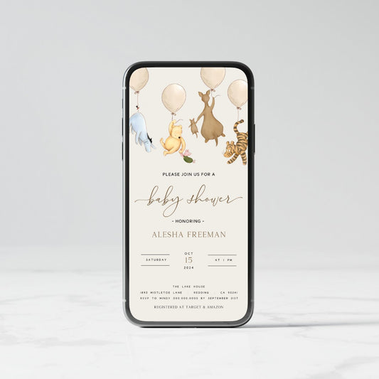 Winnie the Pooh Mobile Invitation - Big Day Out