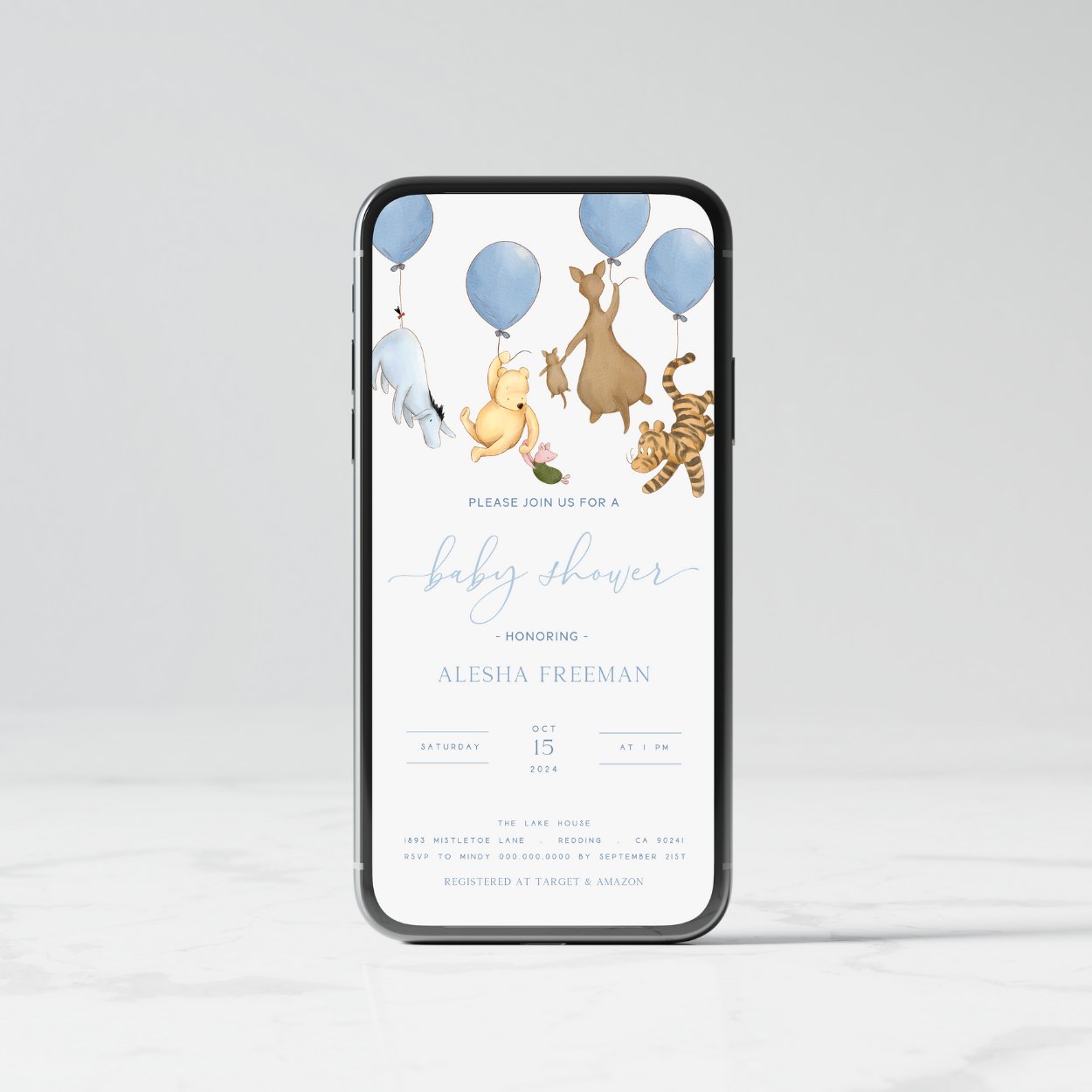 Winnie the Pooh Mobile Invitation - Big Day Out