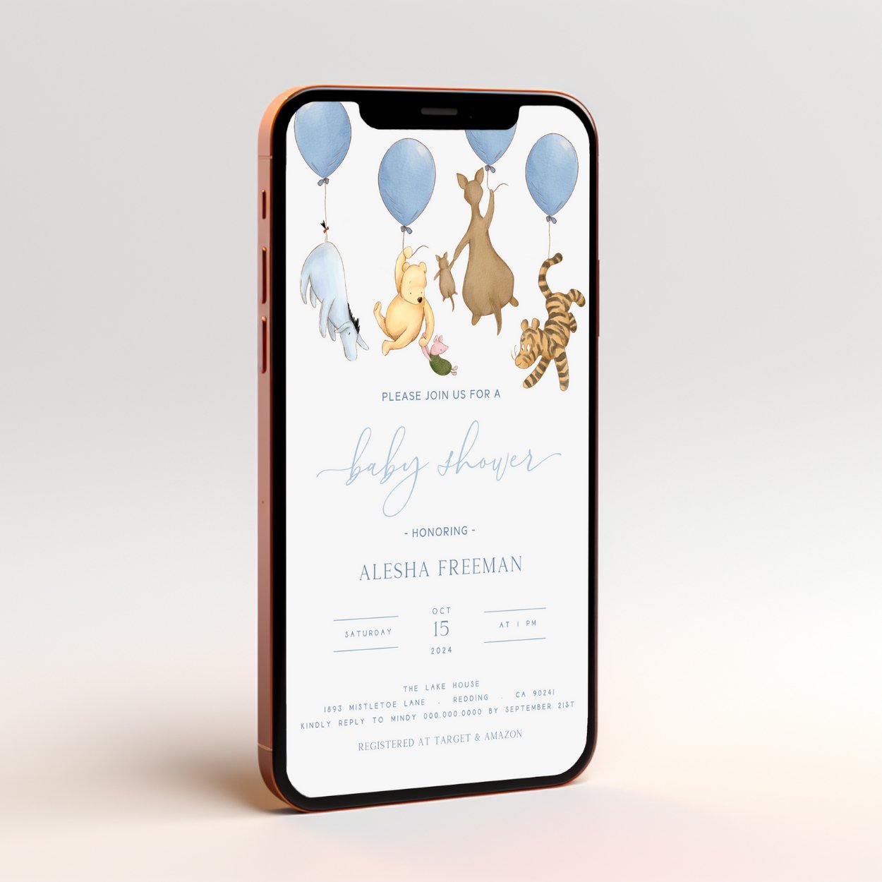 Winnie the Pooh Mobile Invitation - Big Day Out