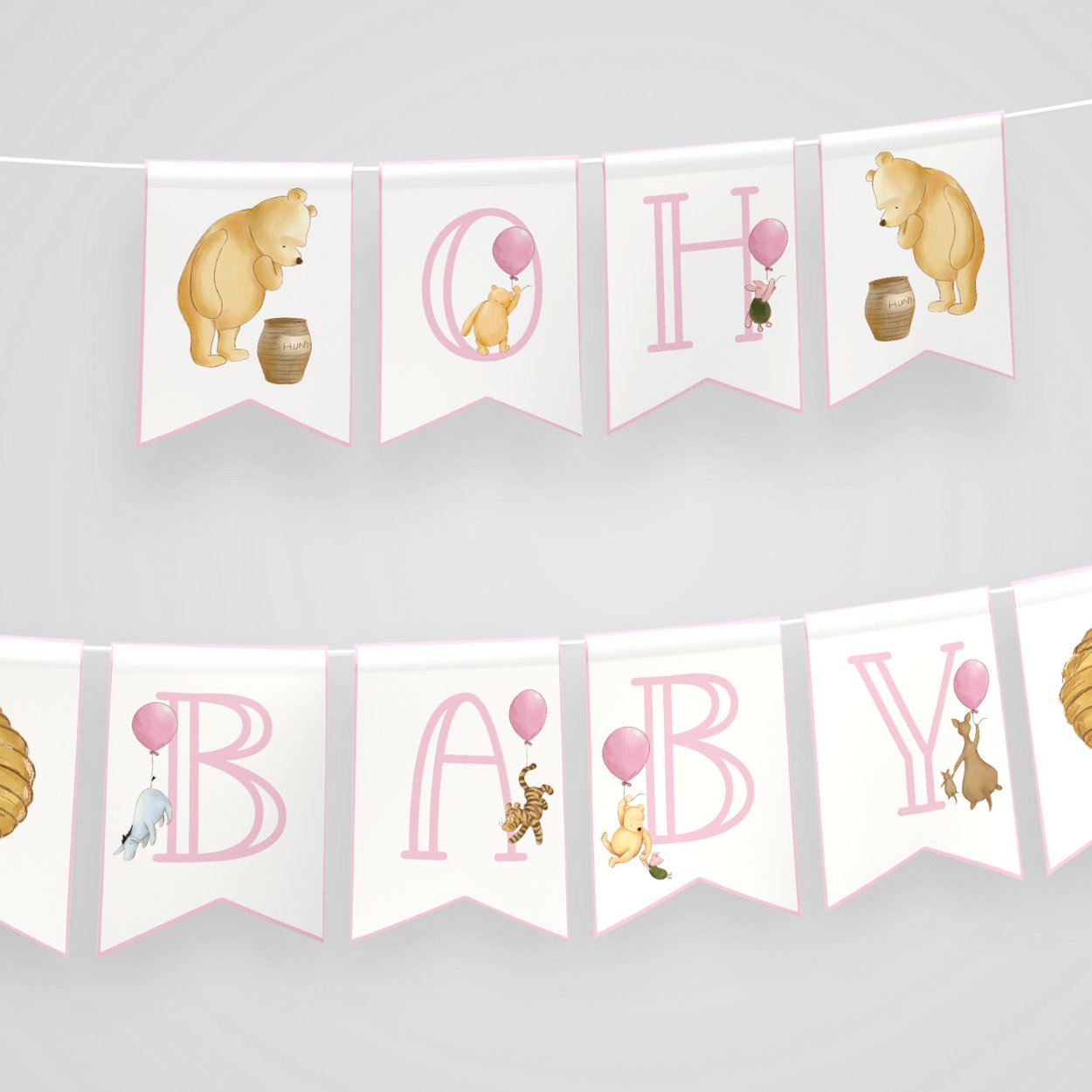 Winnie the Pooh Oh Baby Banner - Big Day Out