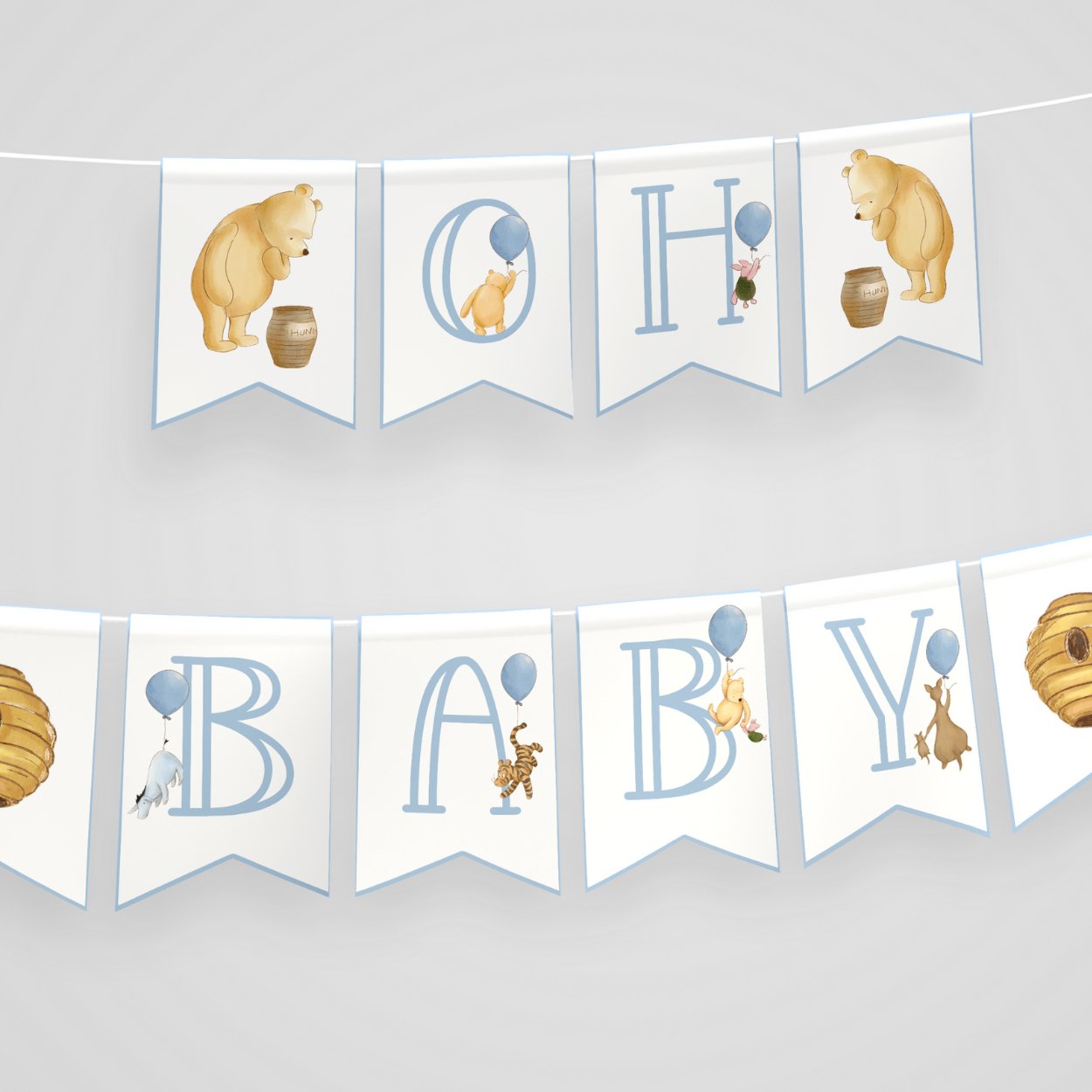 Winnie the Pooh Oh Baby Banner - Big Day Out