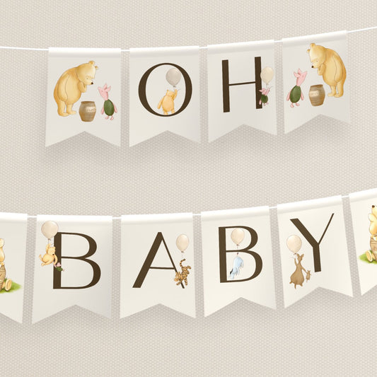 Winnie the Pooh Oh Baby Banner - Big Day Out